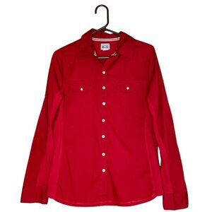 CONVERSE ONE STAR Red Long Sleeve Button-up Shirt - Size Large